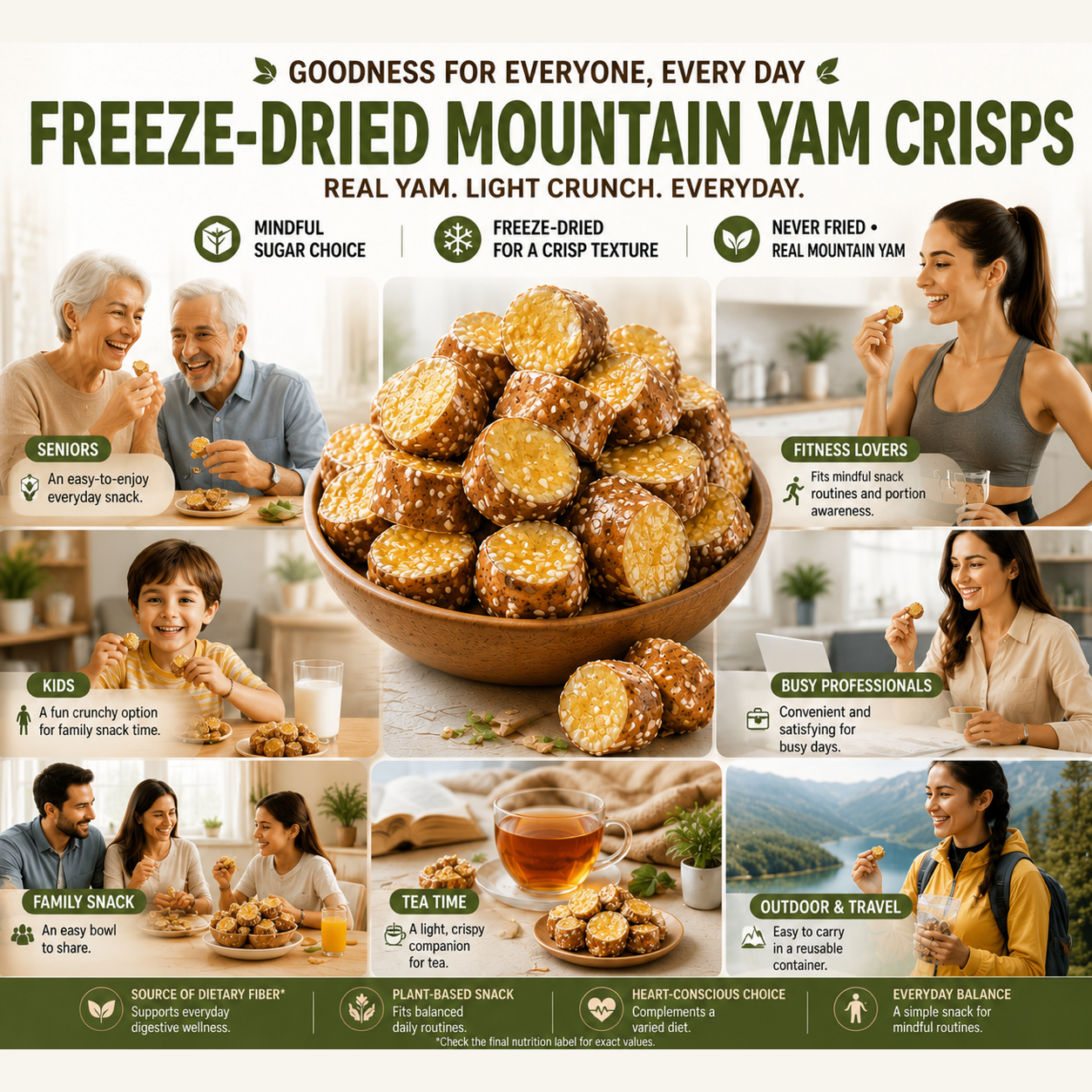 Freeze-Dried Mountain Yam Crisps – Metabolism & Weight Loss Support Snack-CU