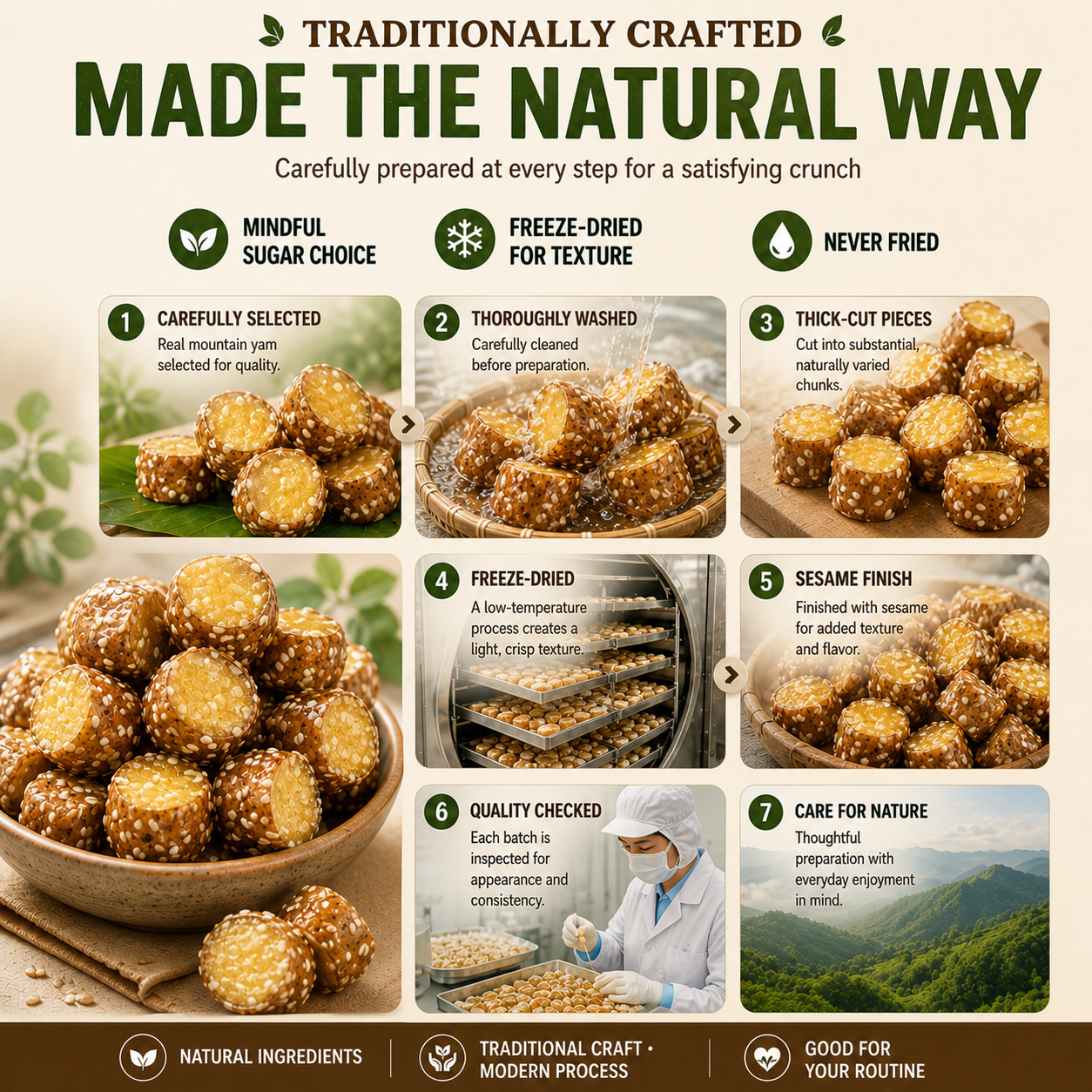 Freeze-Dried Mountain Yam Crisps – Metabolism & Weight Loss Support Snack-CU