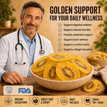 Organic Dried SunGold Kiwi | Sweet-Tart Golden Slices-CU