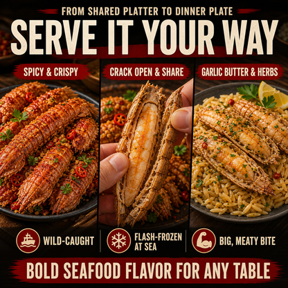 Wild-Caught Mantis Lobster Tails – P&D Garlic Butter & Herb Mantis-CU