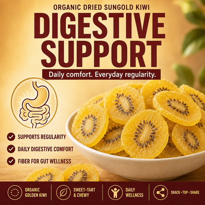 Organic Dried SunGold Kiwi | Sweet-Tart Golden Slices-CU