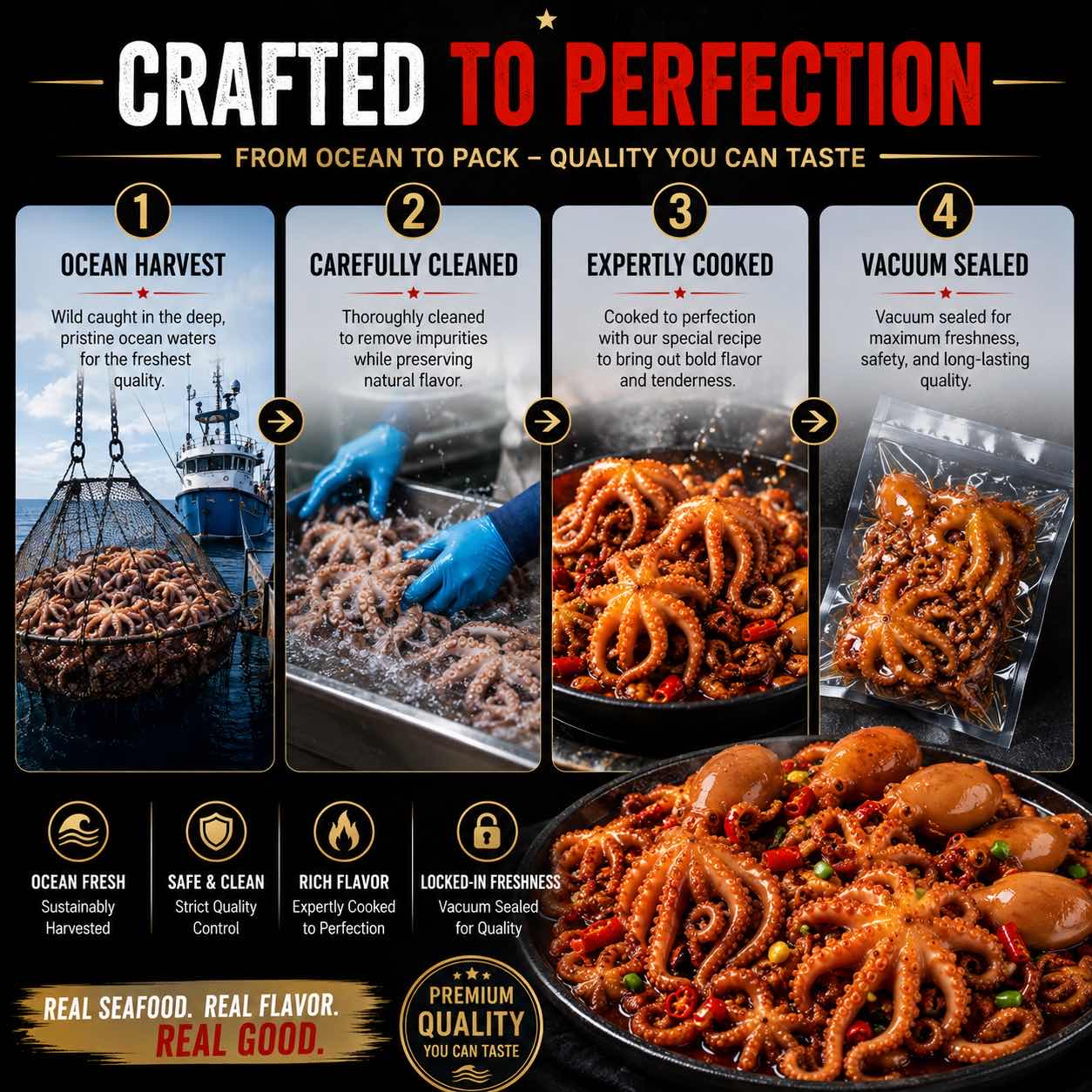 Premium Spicy Octopus – Tender, Bold & Ready-to-Eat Seafood Snack-CU