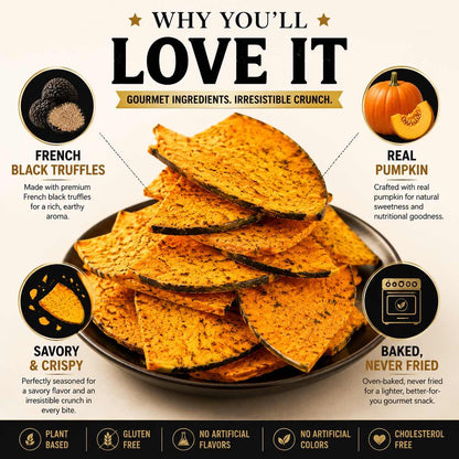French Black Truffle Pumpkin Crisps – Oven-Baked Gourmet Snack-CU