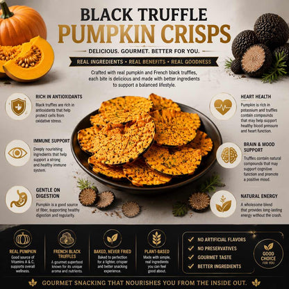 French Black Truffle Pumpkin Crisps – Oven-Baked Gourmet Snack-CU